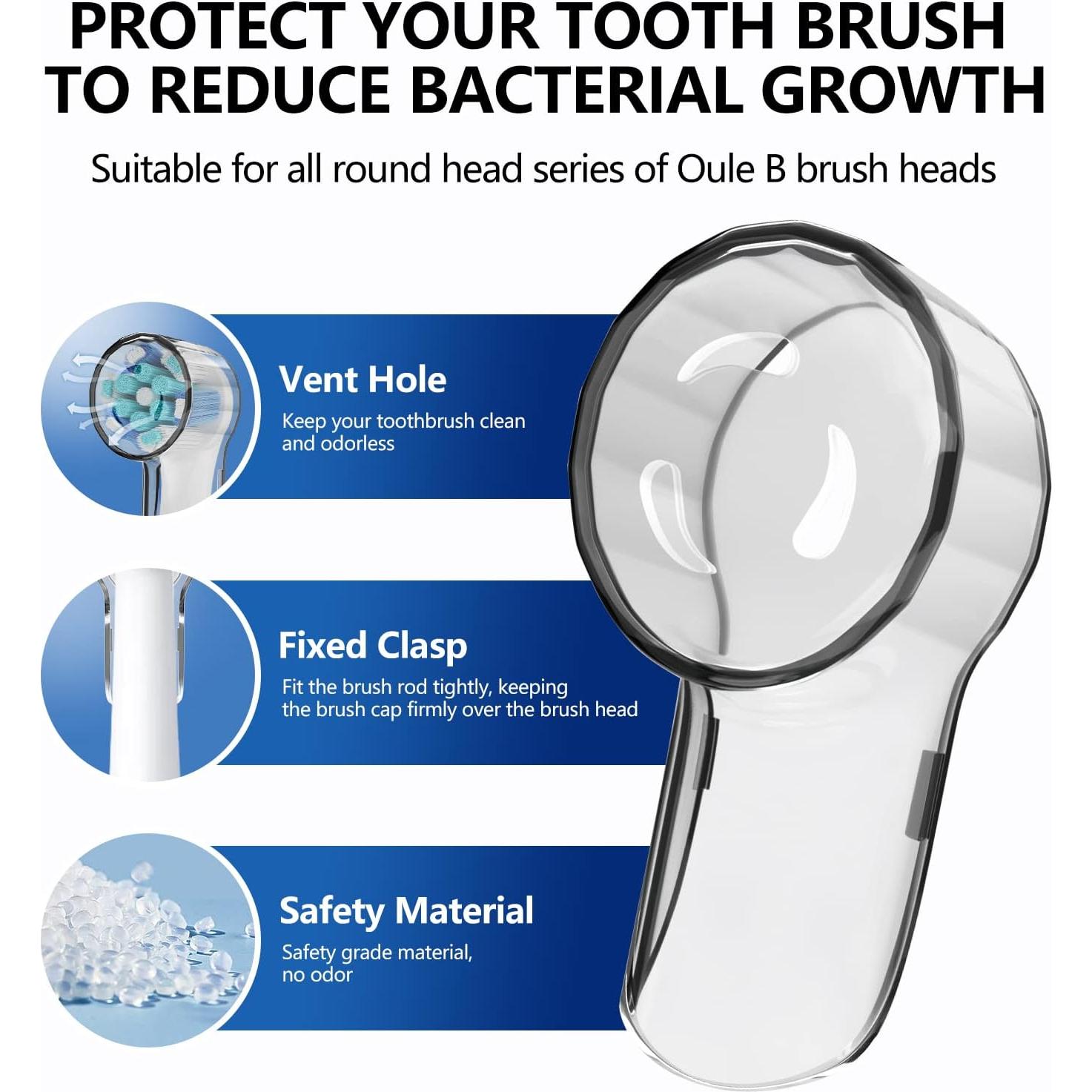 Cubiertas de Cabezal de Cepillo de Dientes iO THISONG - 4 Pcs Transparente