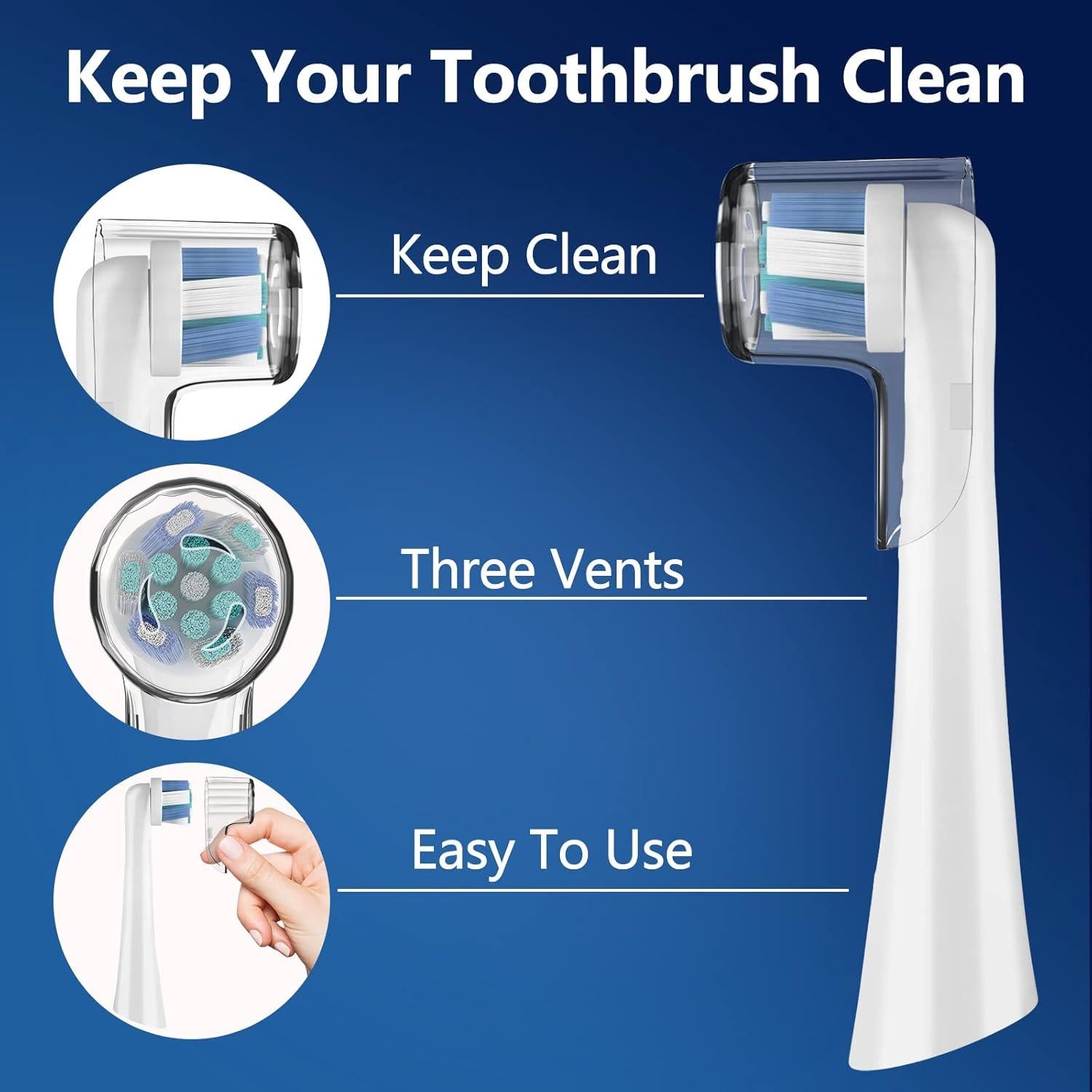 Cubiertas de Cabezal de Cepillo de Dientes iO THISONG - 4 Pcs Transparente