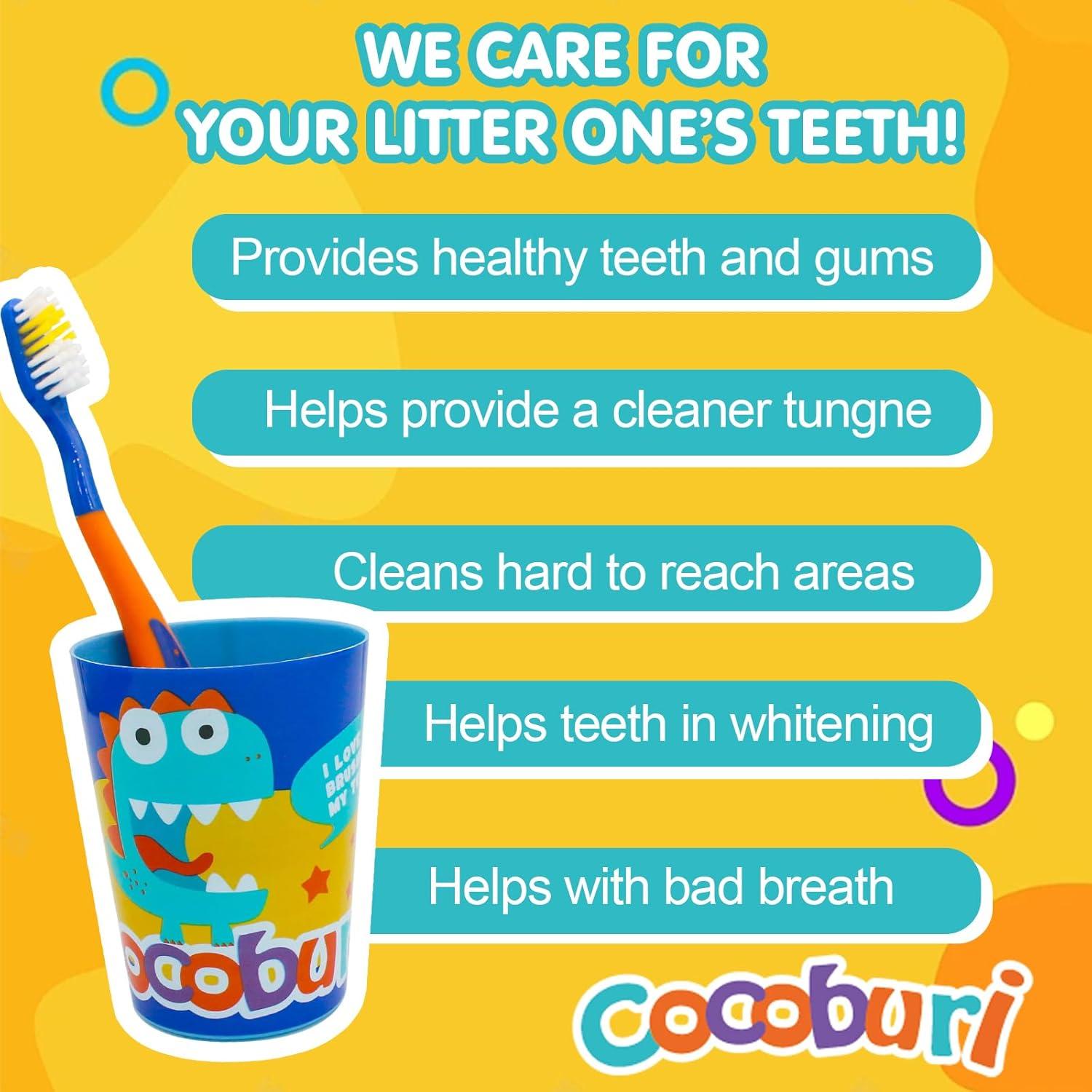 Juego de Cepillos de Dientes COCOBURI para Niños 4 Piezas