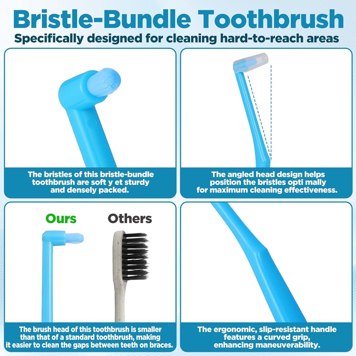 6 Cepillos de Dientes Punta Final QfwdfcTrenz para Ortodoncia