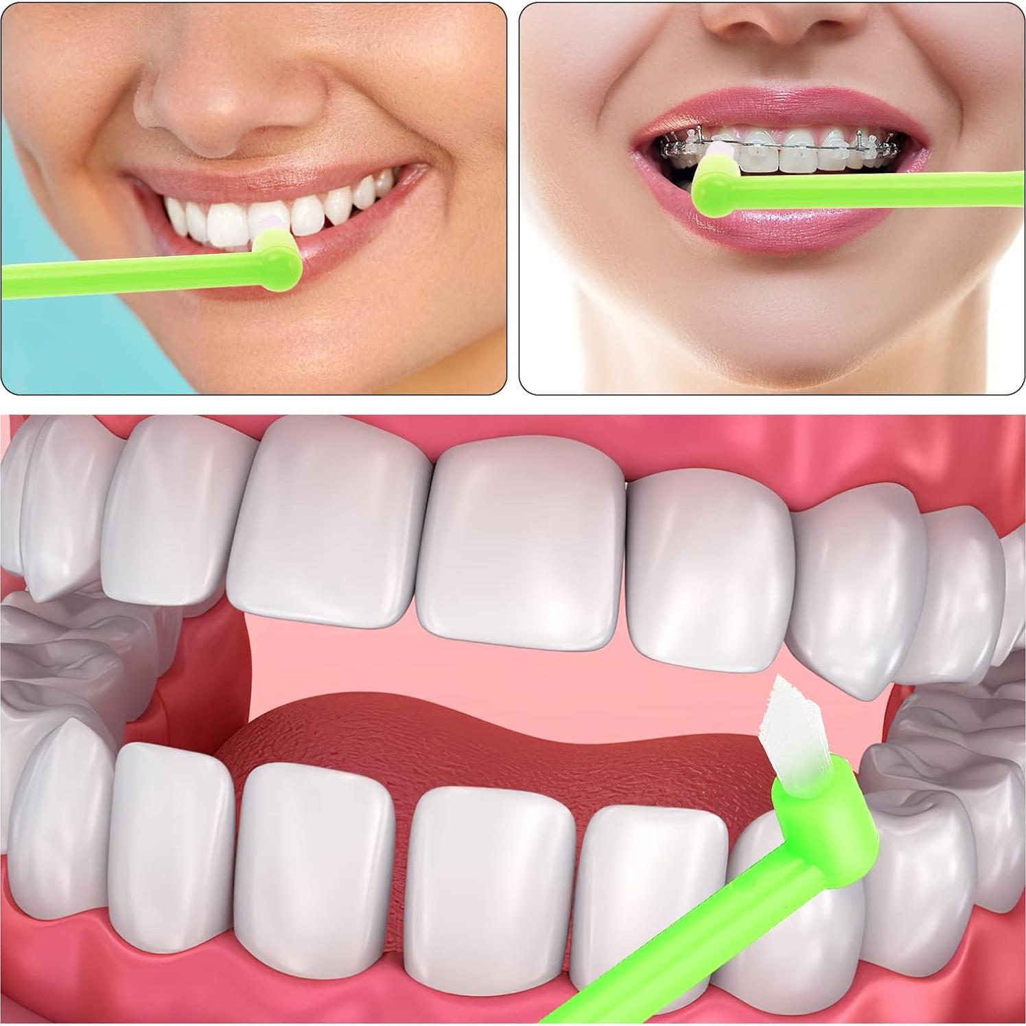 Cepillo de Dientes Ouligay 4 Piezas Punta Final Ortodóntico