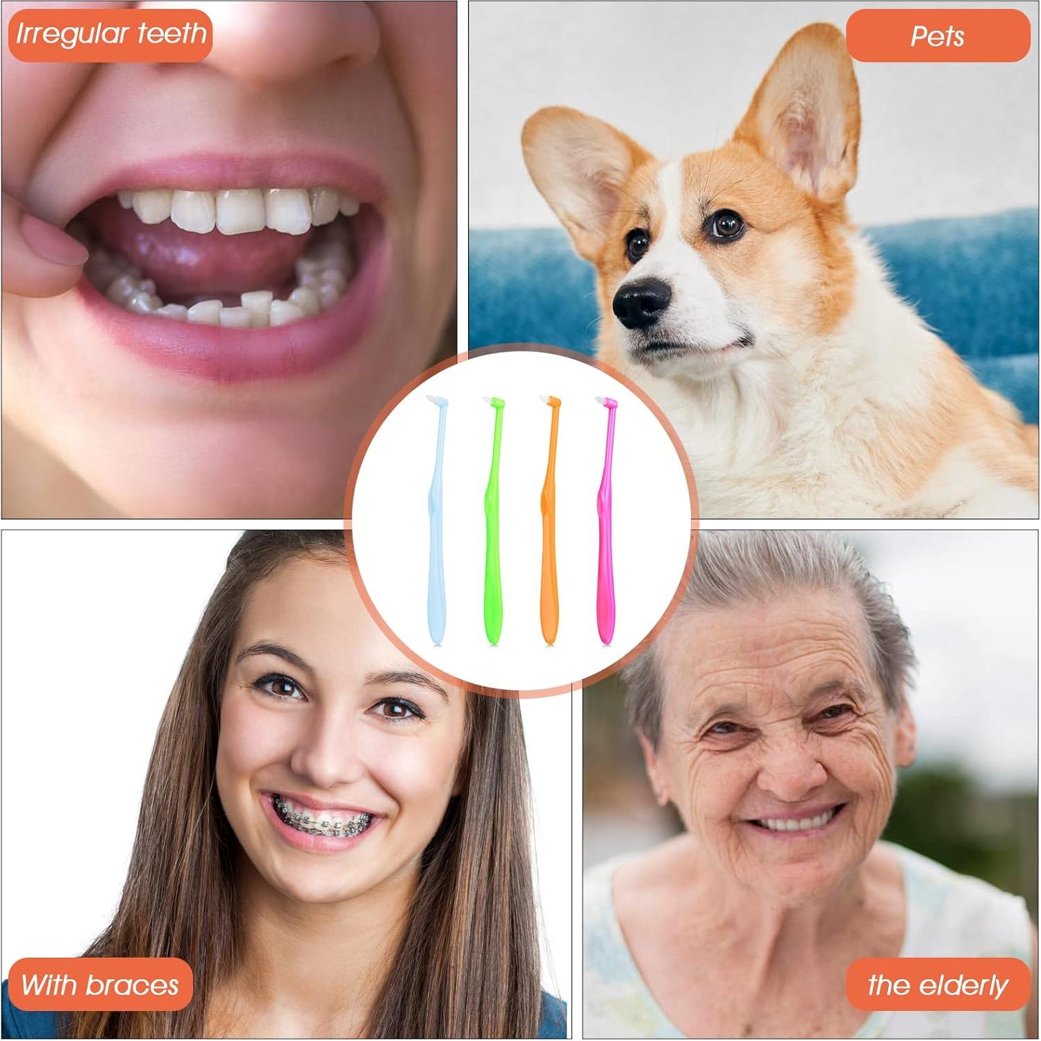 Cepillo de Dientes Ouligay 4 Piezas Punta Final Ortodóntico