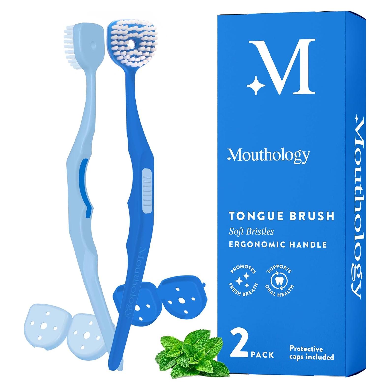 Cepillo Limpiador de Lengua Mouthology 2 Paquete Cerdas Suaves