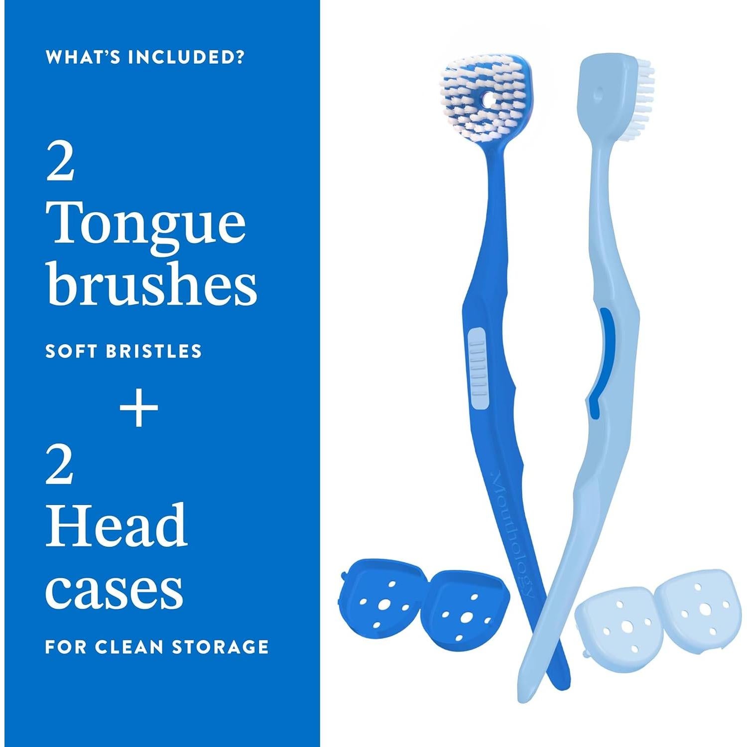 Cepillo Limpiador de Lengua Mouthology 2 Paquete Cerdas Suaves