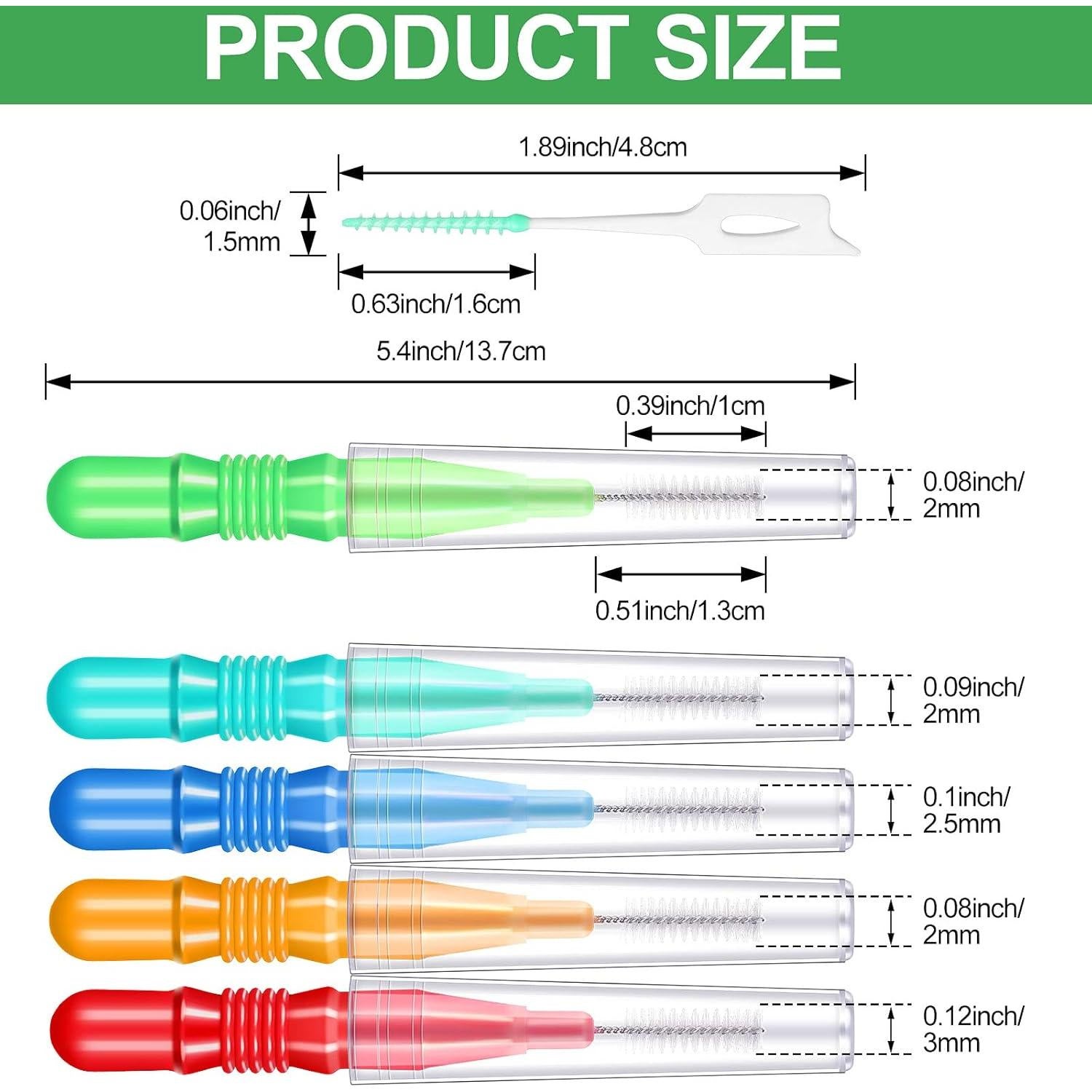 350 Piezas Cepillos Interdentales Patelai Hilo Dental Color Mezclado