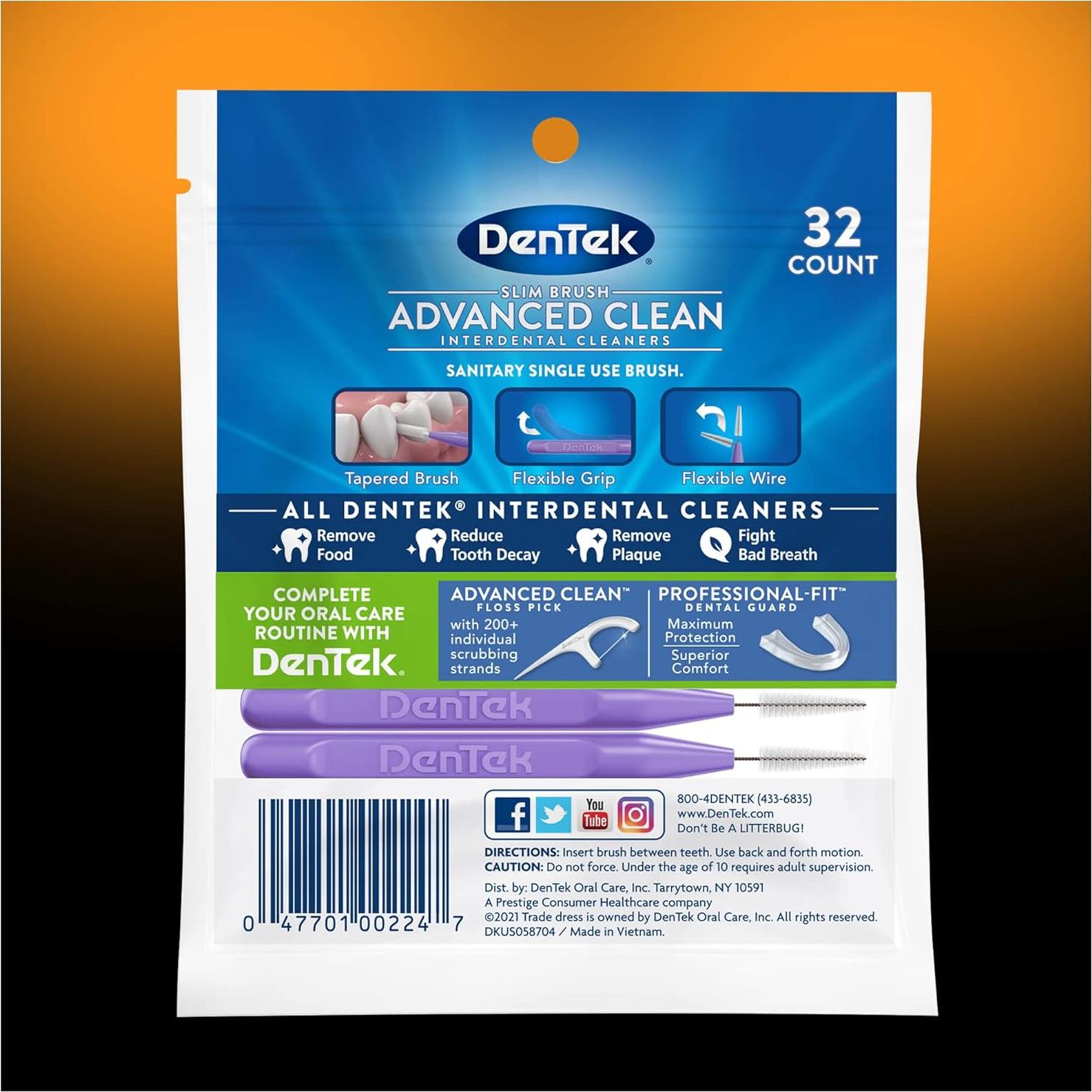 Limpiadores Interdentales DenTek Slim Brush 32 Unidades