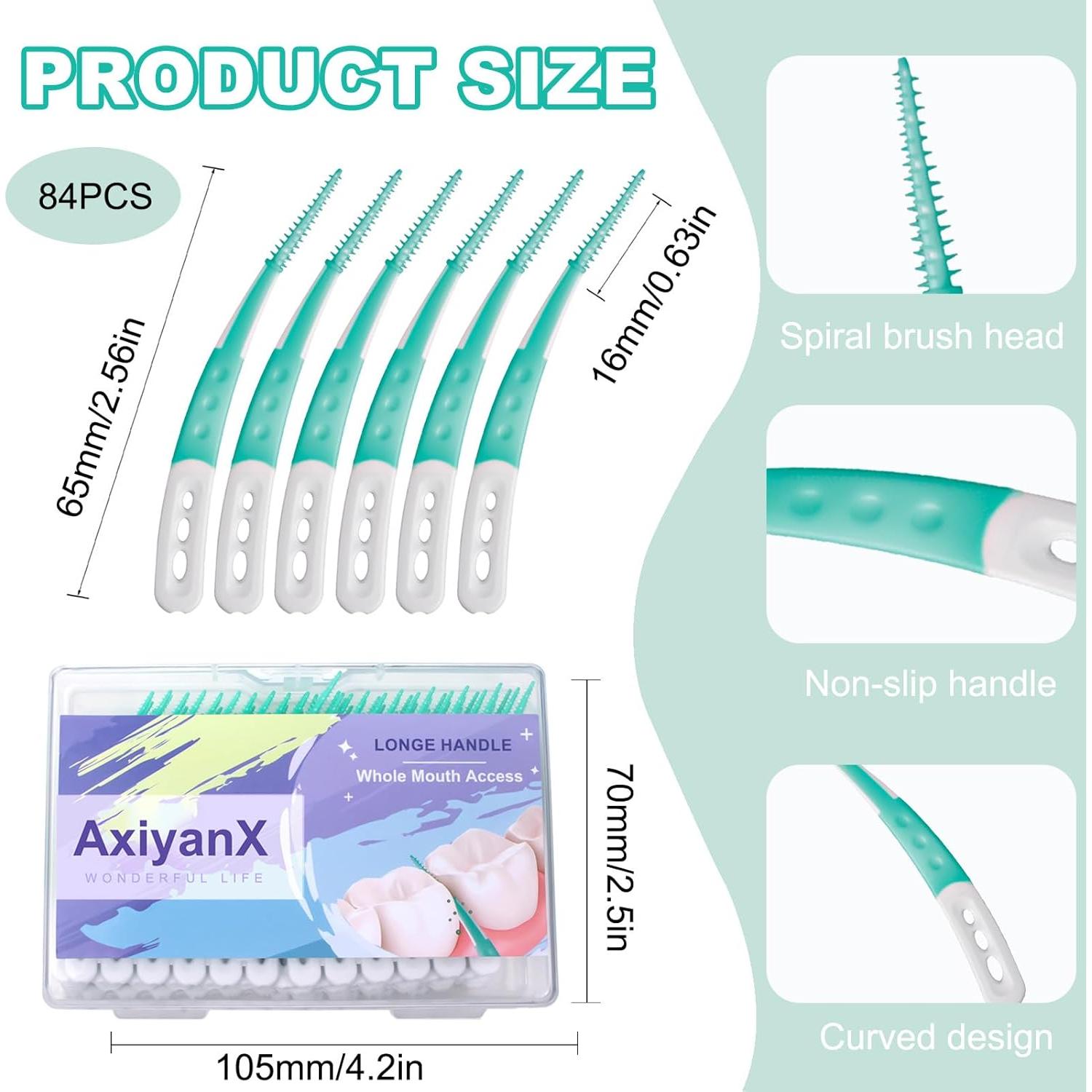 84 Palillos Dentales de Silicona AxiyanX, Limpieza Suave y Efectiva