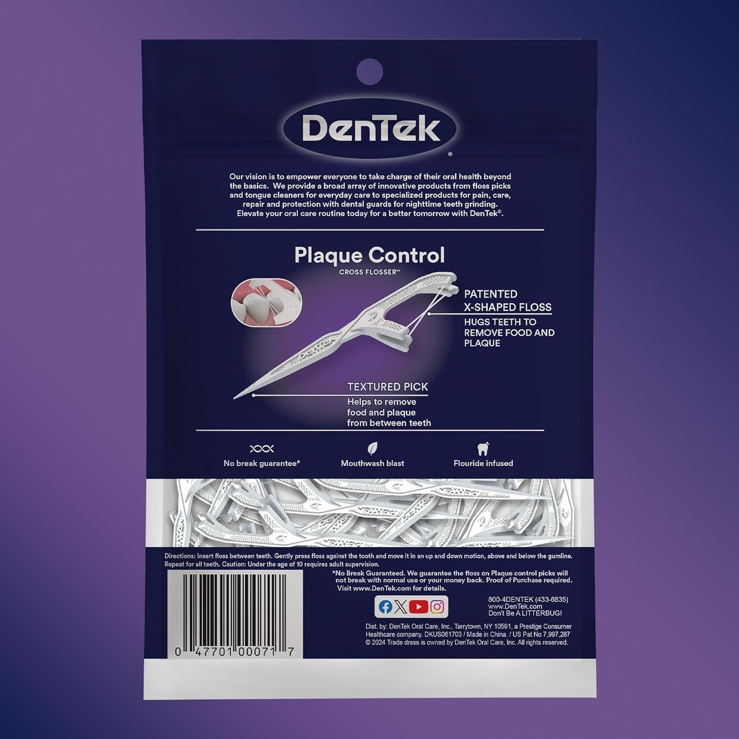 Palillos de Hilo Dental DenTek Cruce Flosser 75 unidades