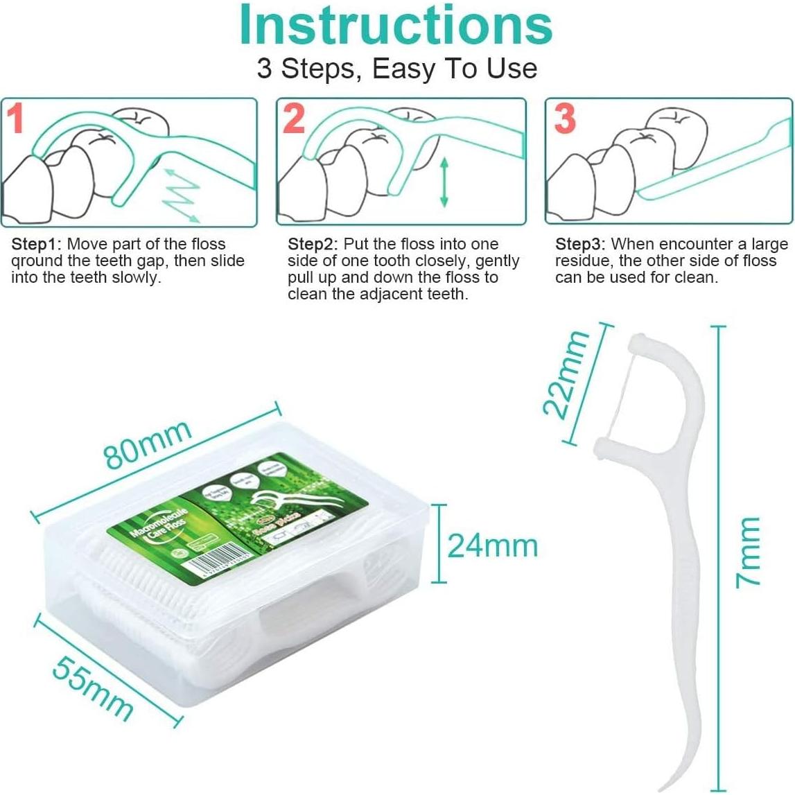 Palillos de Hilo Dental Leioua 300 Piezas Desechables