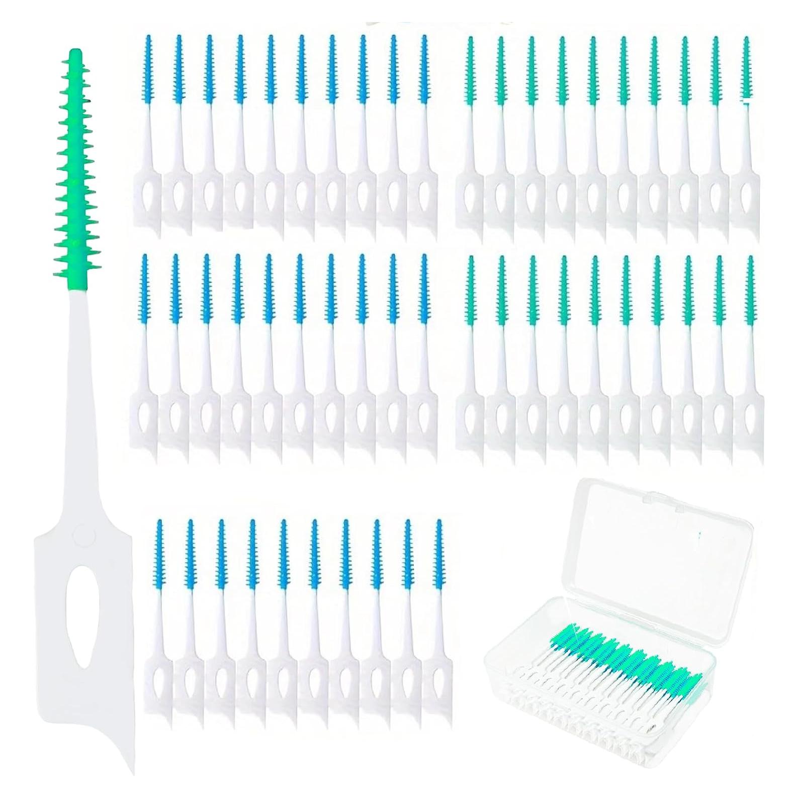 300 Cepillos Interdentales Maoerdental Silicona Suave Verde/Azul