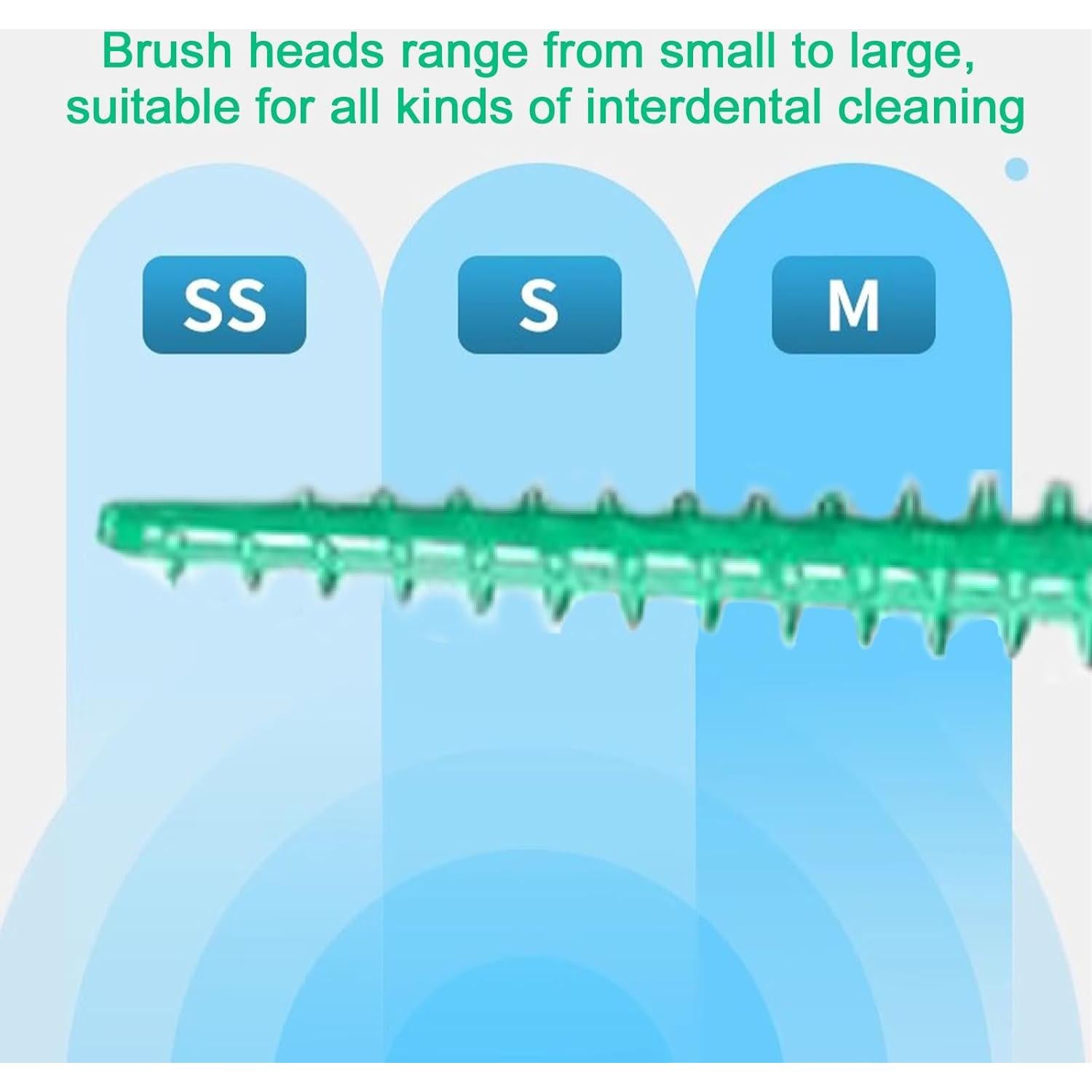 300 Cepillos Interdentales Maoerdental Silicona Suave Verde/Azul