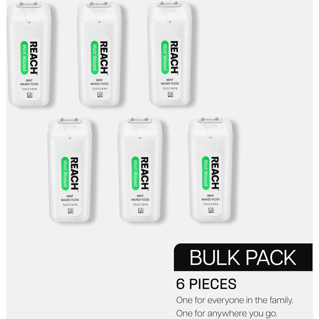Hilo Dental Cerado REACH Menta 182.88 m Paquete de 6