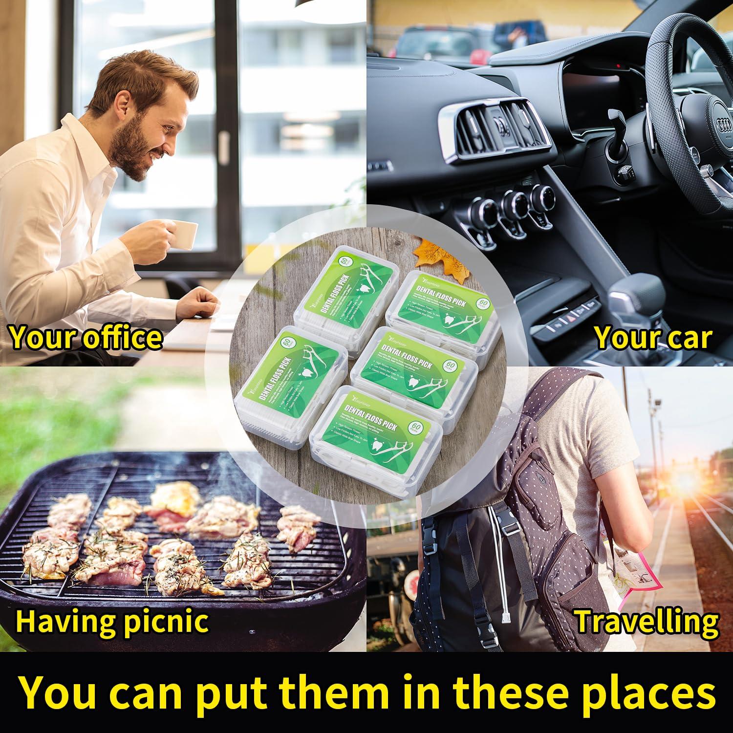 Palillos de Hilo Dental EasyHonor 300 Unidades Viaje