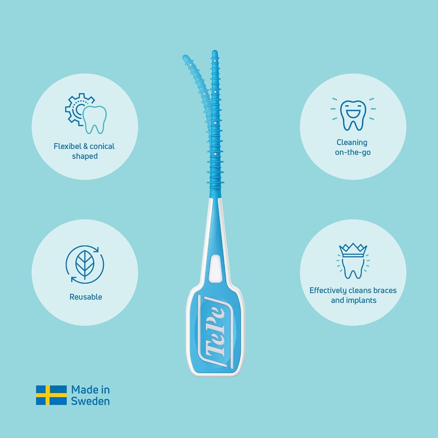 Palillos de Hilo Dental TePe M/L Azul - Paquete de 36 Unidades