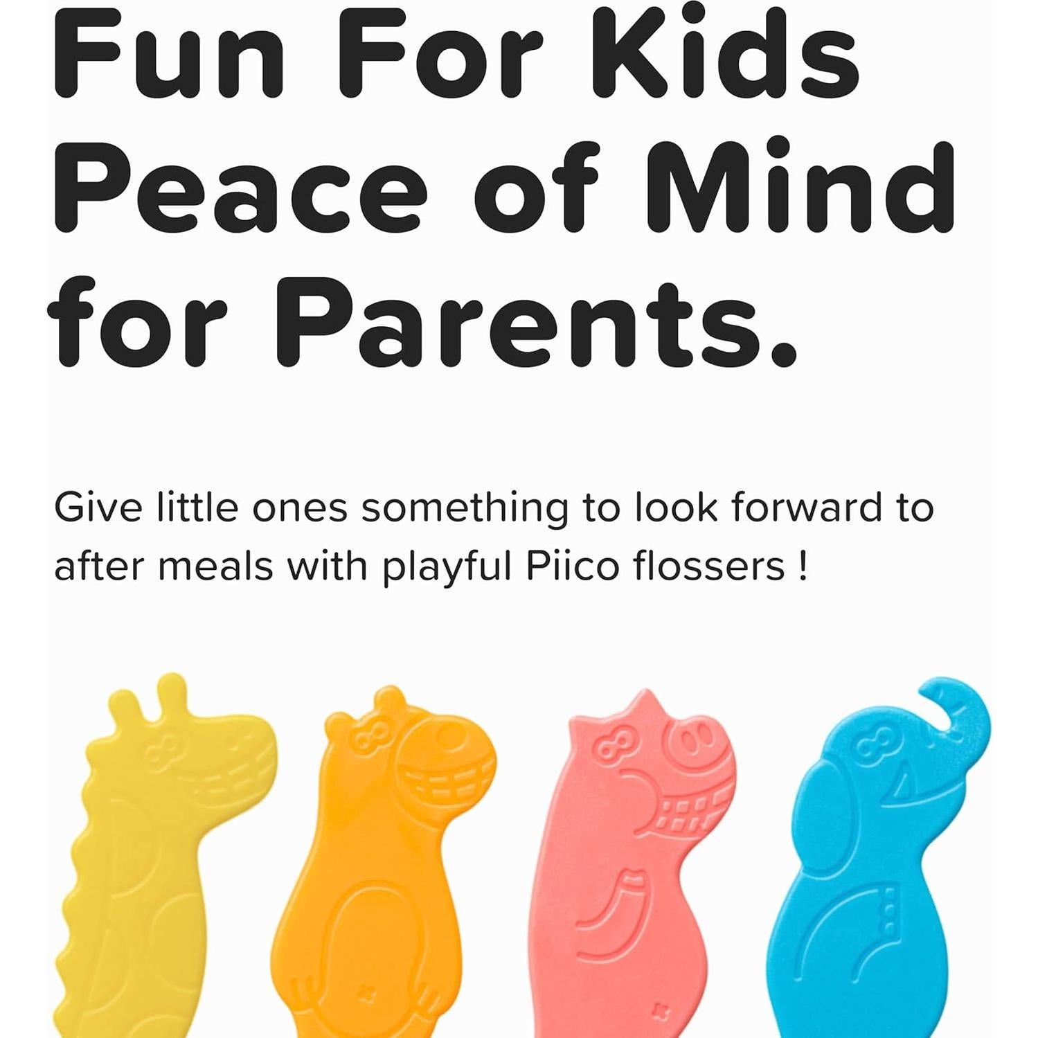 Hilo Dental Sin Sabor Piico para Niños - 80 Unidades Zoo