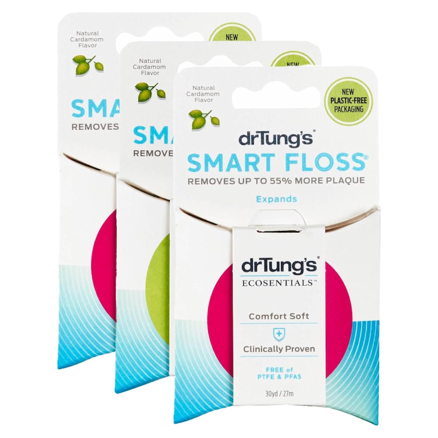 Hilo Dental Inteligente DrTung 27.43m Sabor Cardamomo Paquete 3