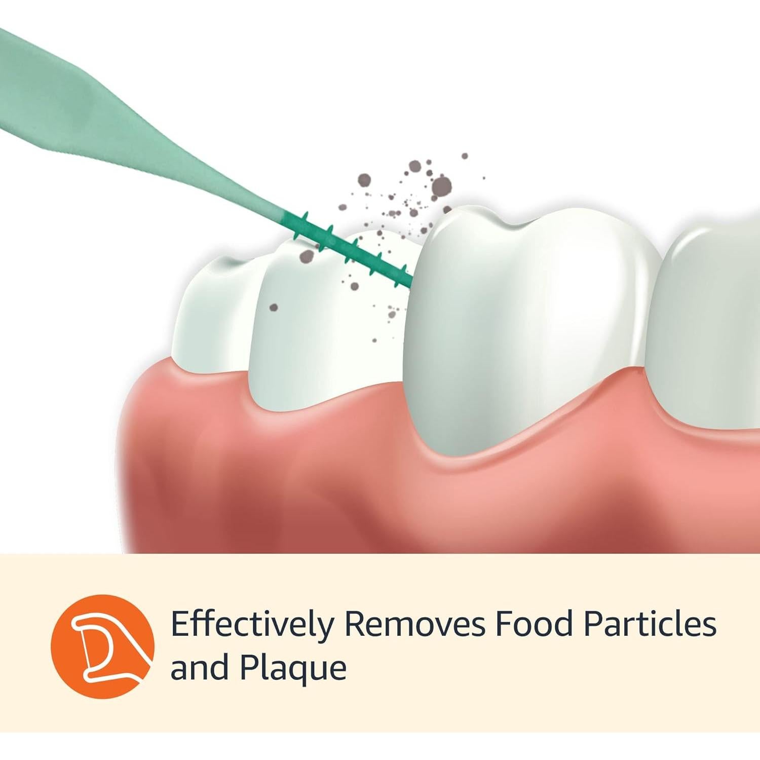 Palillos Interdentales Amazon Basics - 100 Unidades, Goma Flexible