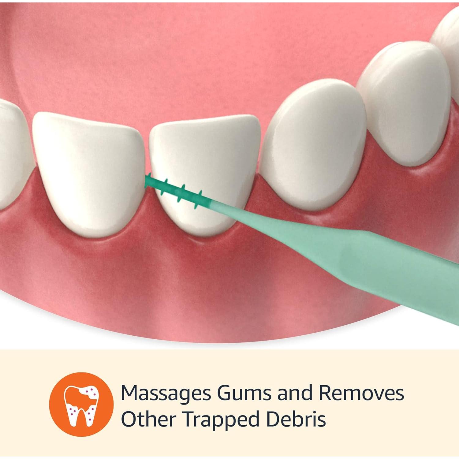 Palillos Interdentales Amazon Basics - 100 Unidades, Goma Flexible