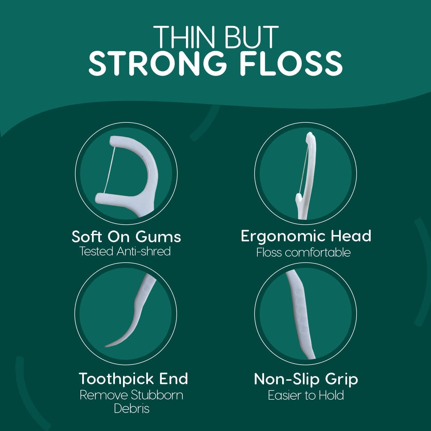 Palillos de Hilo Dental VICJIA 200 Unidades Sin Sabor