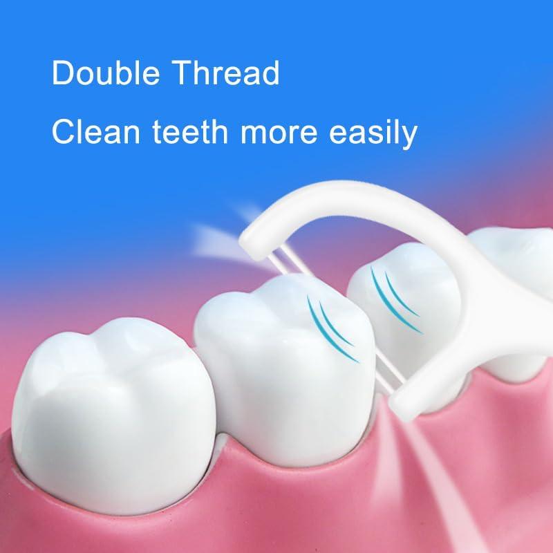 Palillos de Hilo Dental Doble Hilo KAIMAY 400 Pcs Higiene Oral