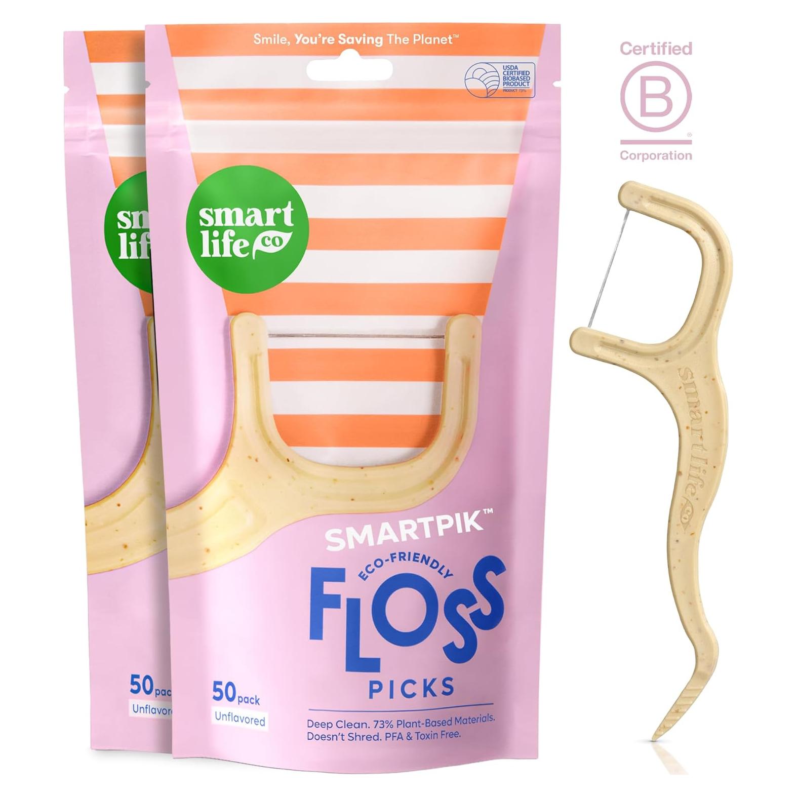 Palillos de Hilo Dental Ecológicos SmartLifeco 100 Unidades