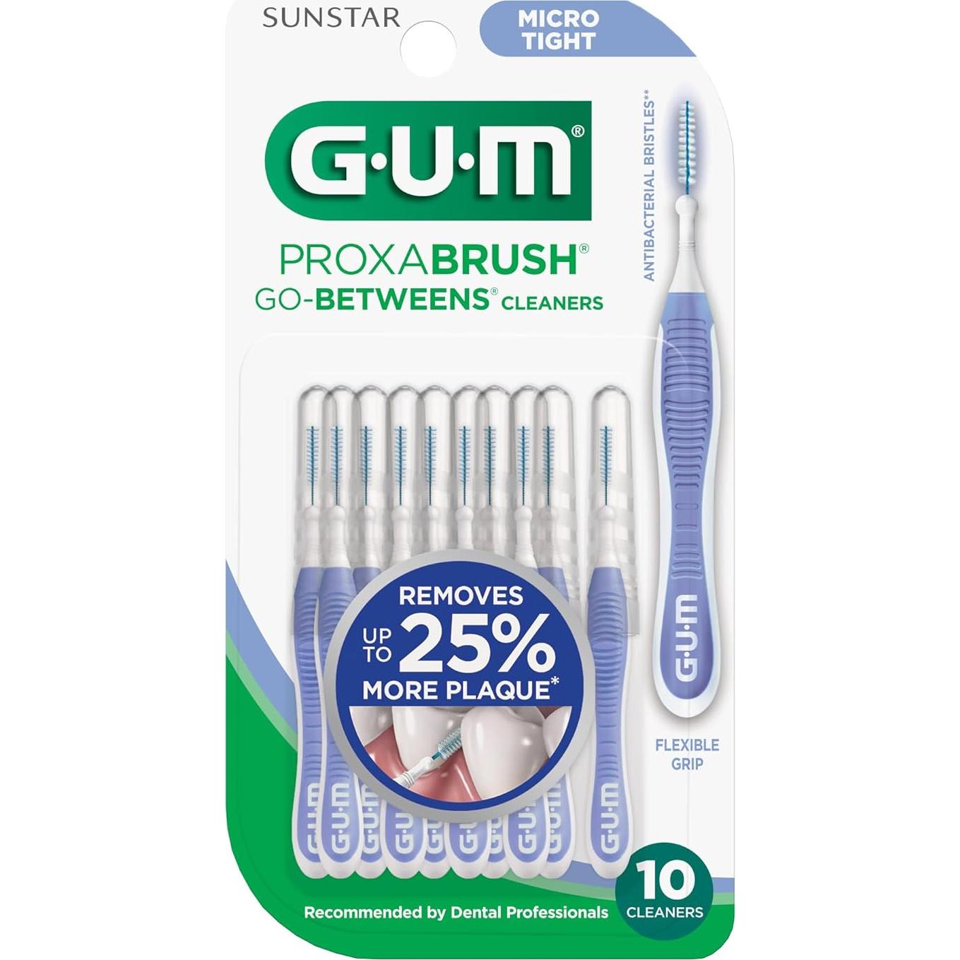 GUM Proxabrush Go-Betweens - Cepillos Interdentales Micro Ajustados - 10 Unidades