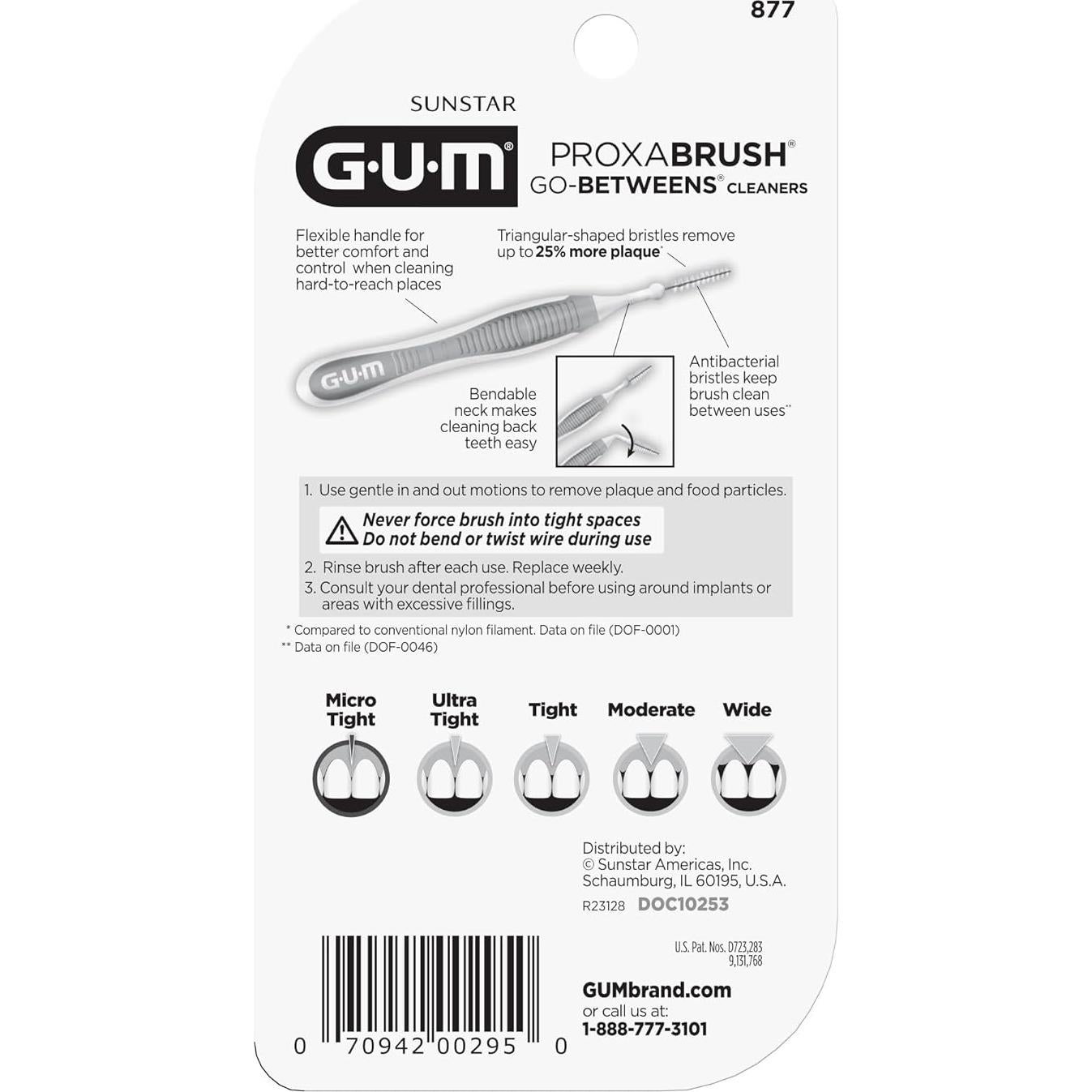 GUM Proxabrush Go-Betweens - Cepillos Interdentales Micro Ajustados - 10 Unidades