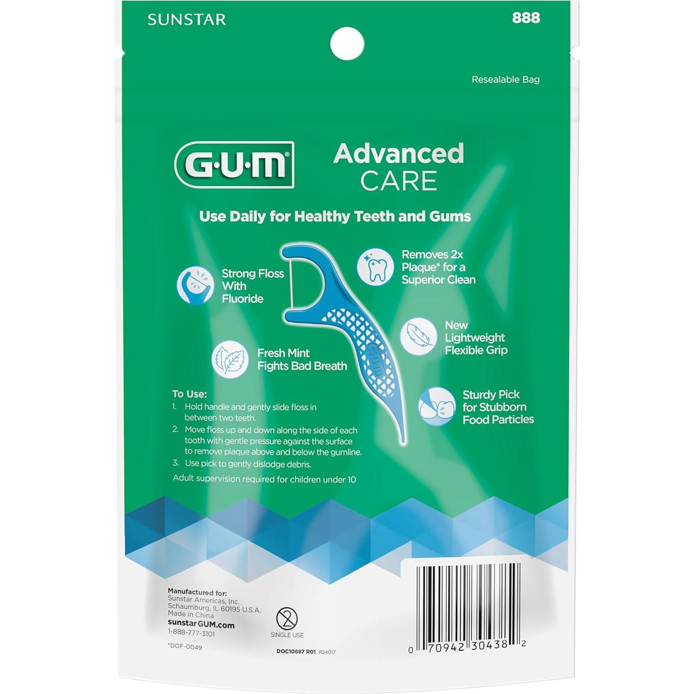 Hilos Dentales GUM Advanced Care con Vitamina E - 90 Unidades
