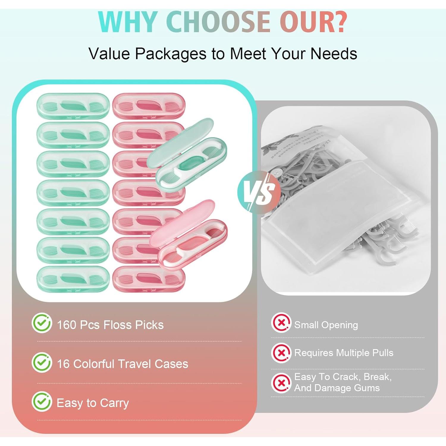 Hilo Dental Portátil JGB - 160 Piezas en 16 Estuches