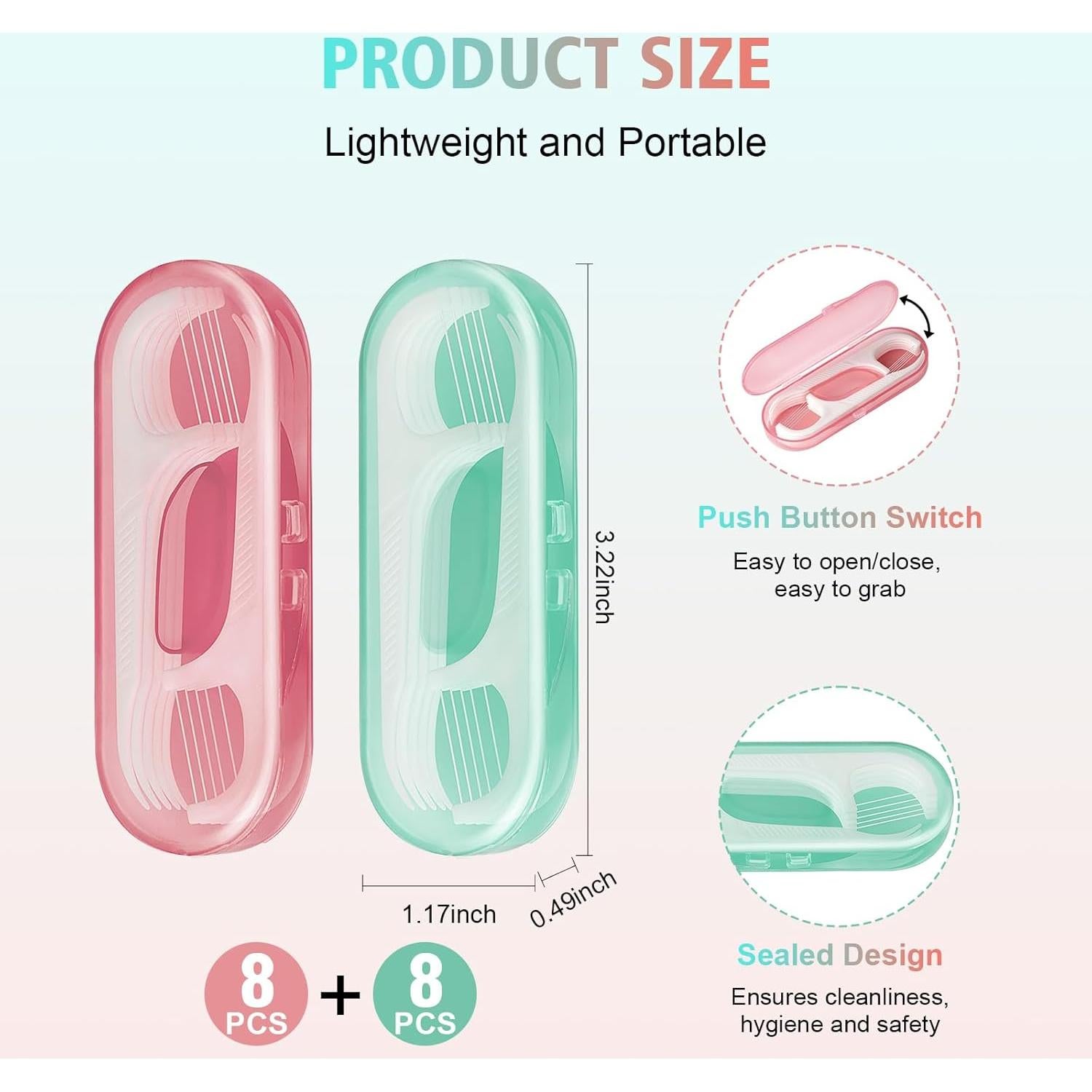 Hilo Dental Portátil JGB - 160 Piezas en 16 Estuches