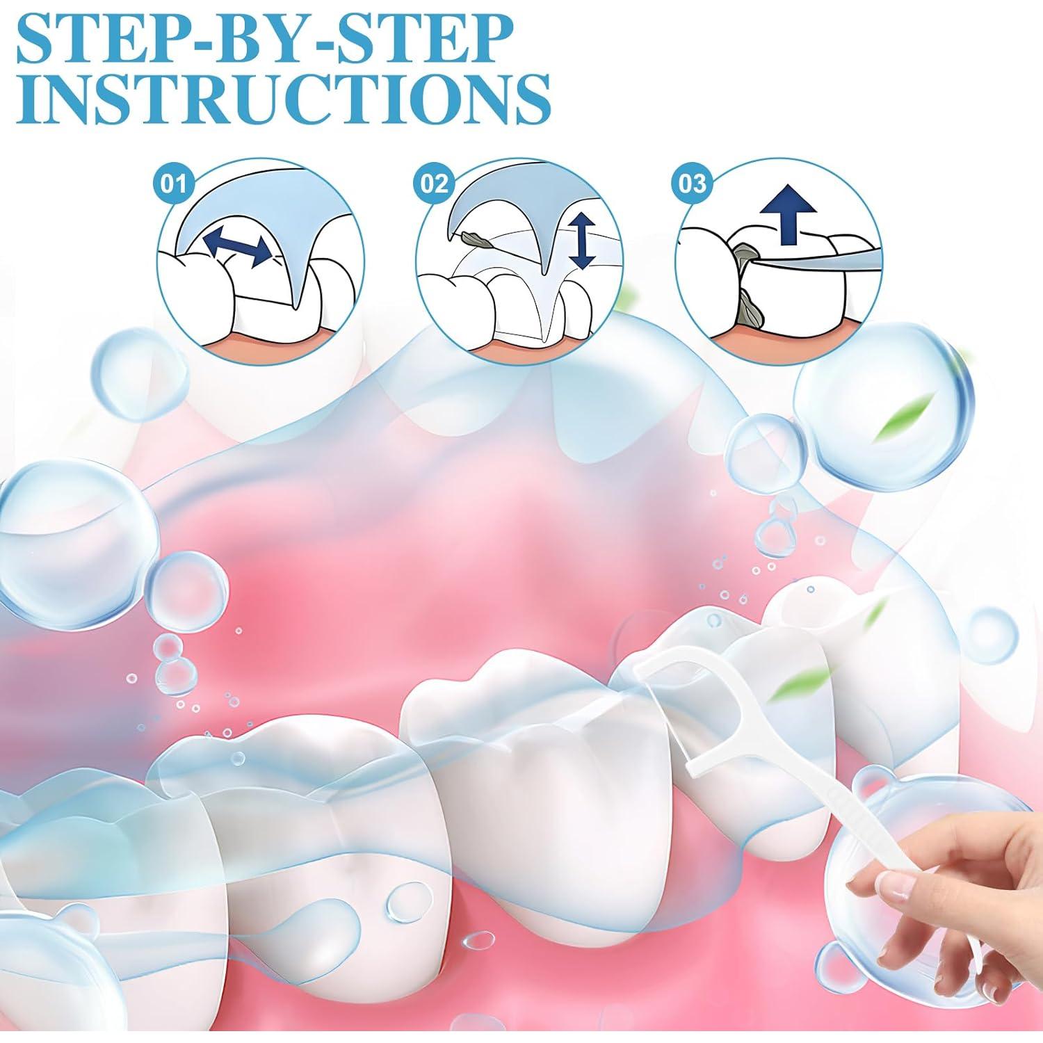 Palillos de Hilo Dental Lanjue 400 Piezas en 4 Estuches