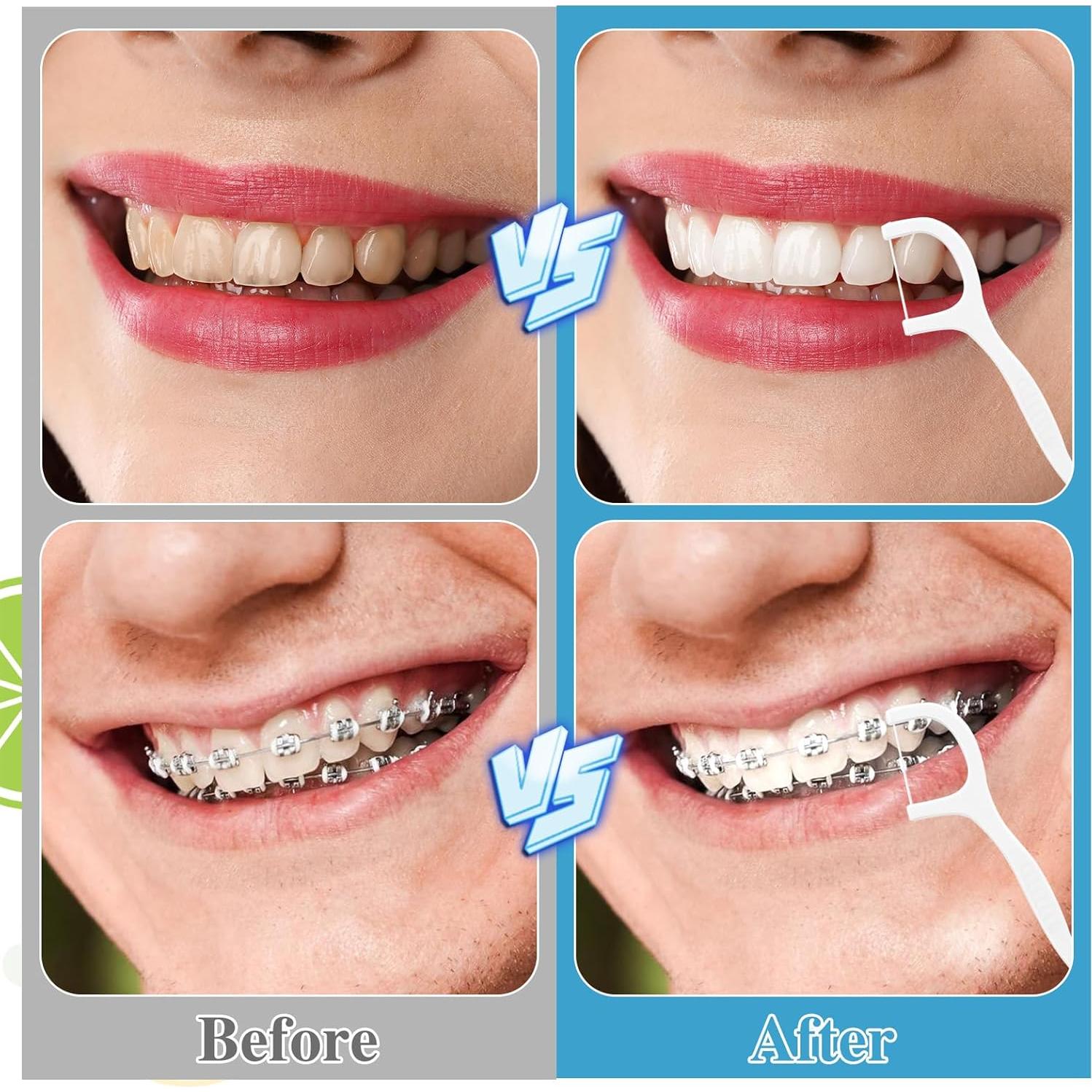 Palillos de Hilo Dental Lanjue 400 Piezas en 4 Estuches