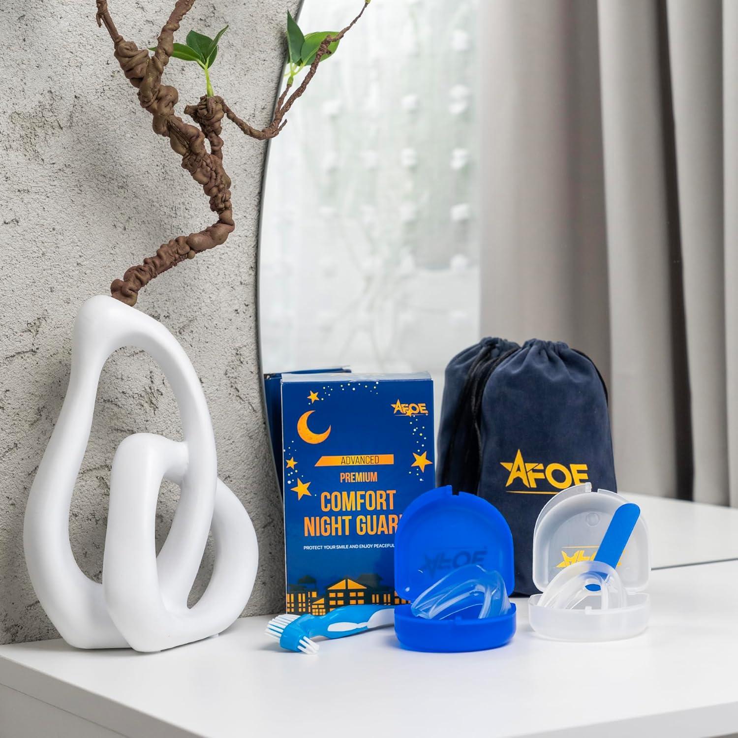 Protectores Nocturnos AFOE para Bruxismo - Doble Moldeo, 2 Unidades