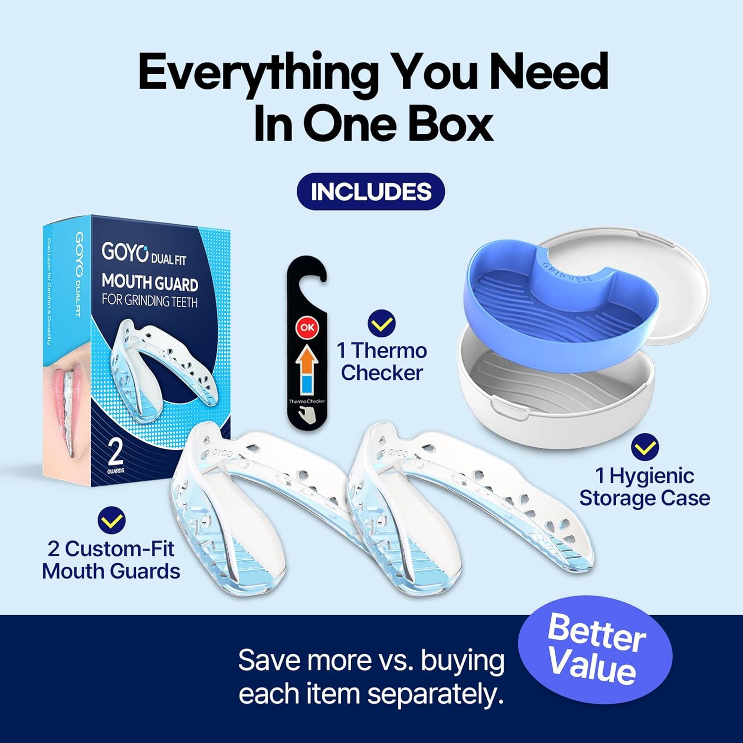 GOYO Protector Bucal Doble Capa para Bruxismo - Paquete de 2