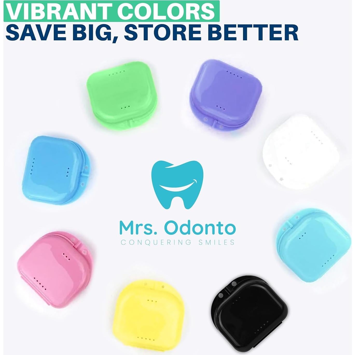 32 Estuches para Retenedores Mrs. Odonto - Colores Variados