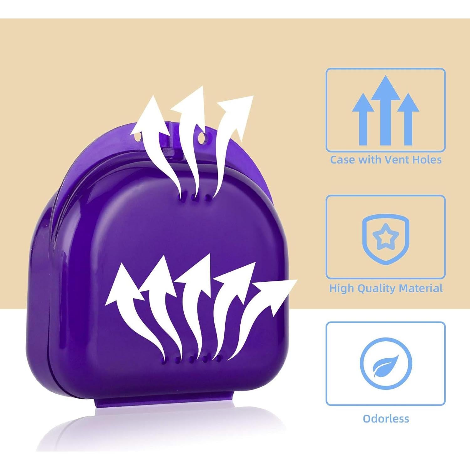 Estuche para Protector Bucal Annhua con Ventilación Púrpura