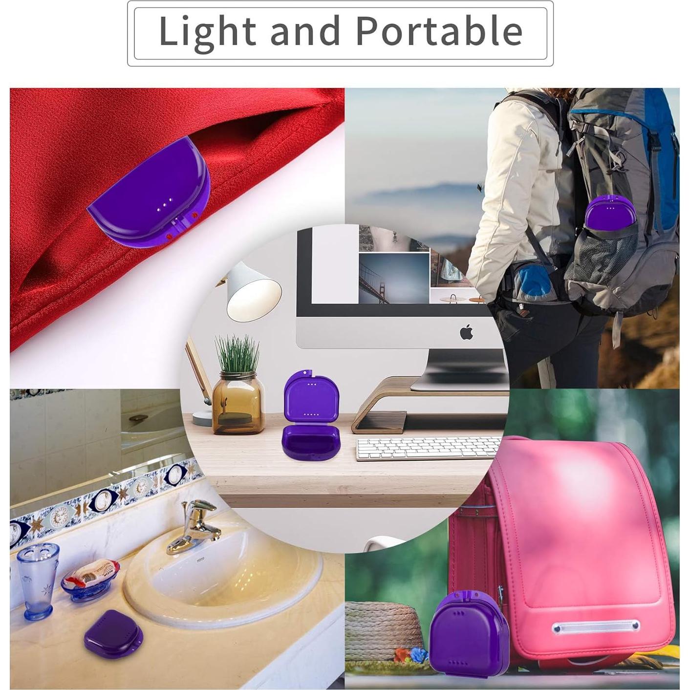 Estuche para Protector Bucal Annhua con Ventilación Púrpura