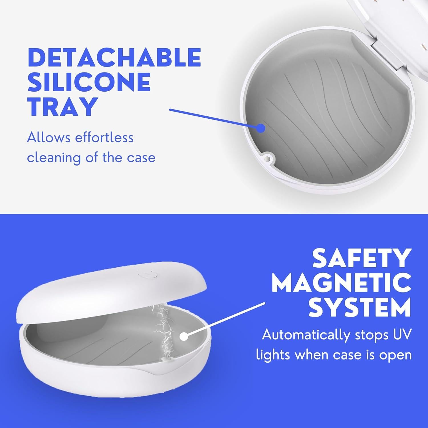 Estuche de limpieza UV Hello Bright para retenedores y alineadores