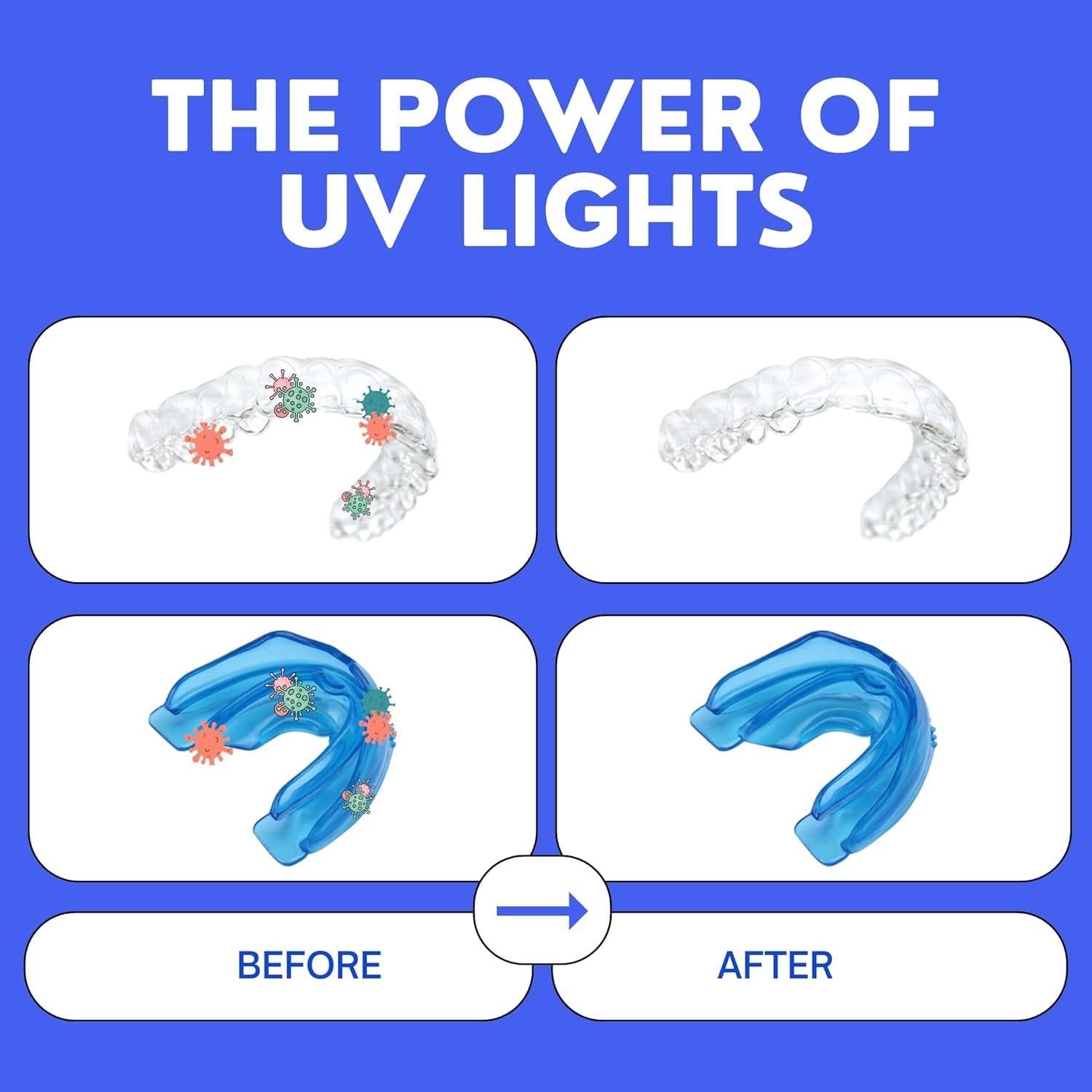 Estuche de limpieza UV Hello Bright para retenedores y alineadores