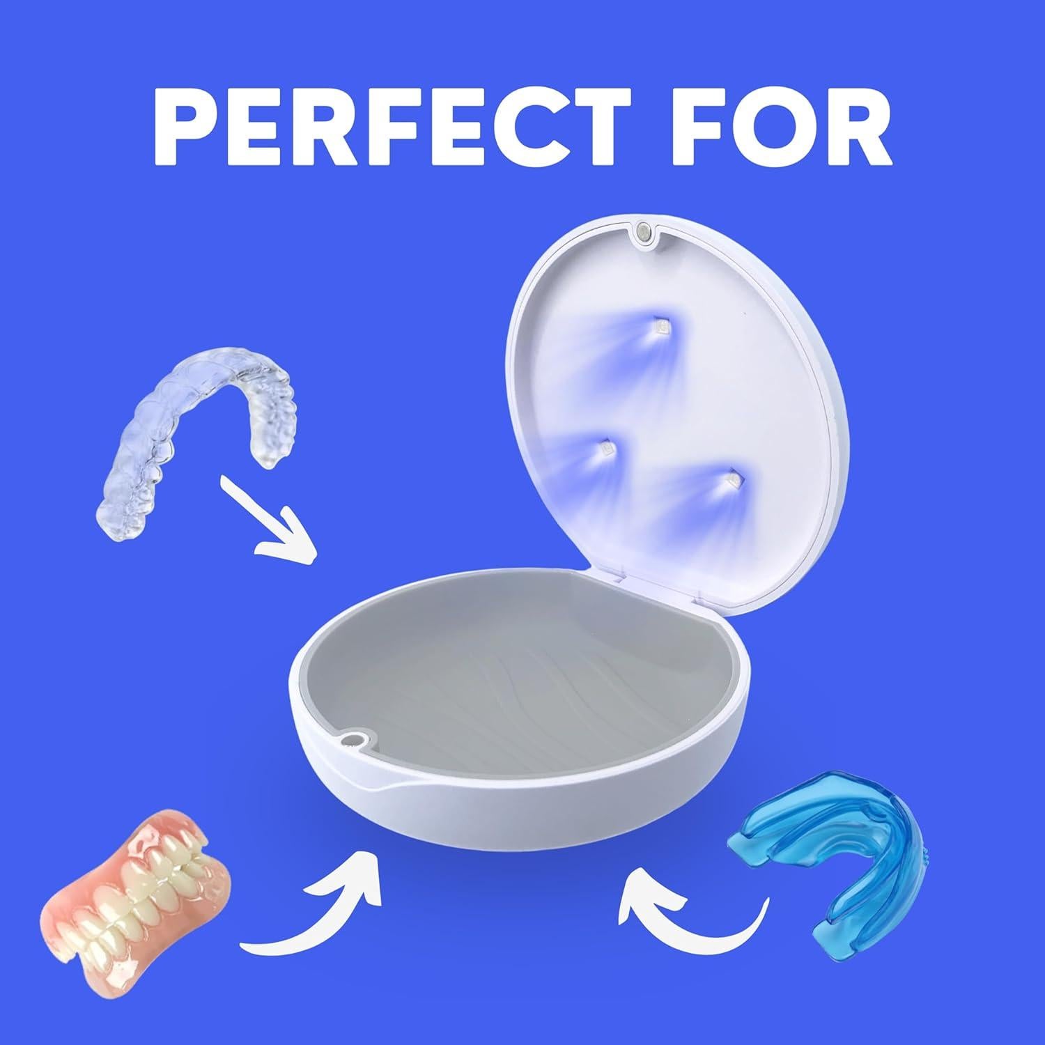 Estuche de limpieza UV Hello Bright para retenedores y alineadores