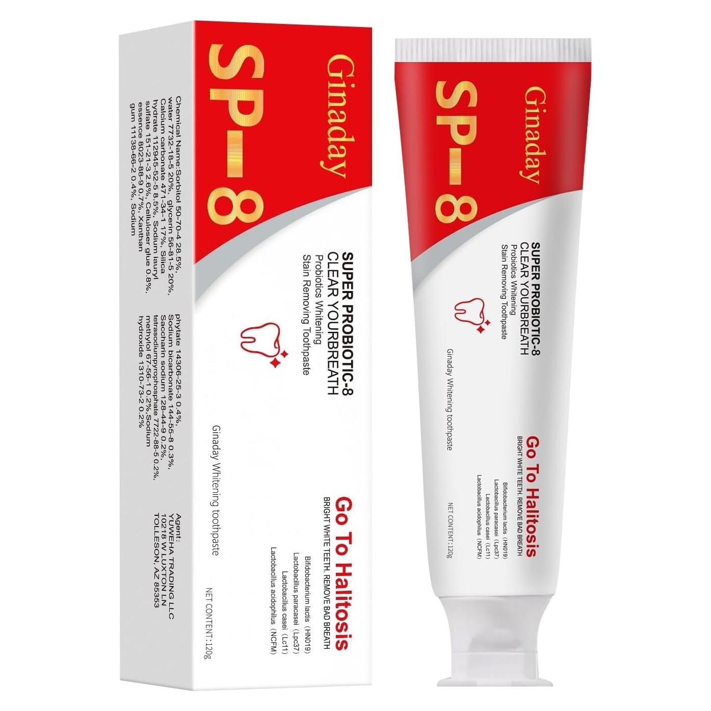 Pasta de Dientes Blanqueadora Probiotica Sp-8 con Niacinamida 120g