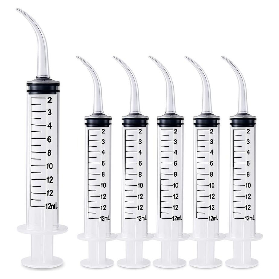 Jeringas de Irrigación Curvada 12cc Genco Dental - Paquete de 6