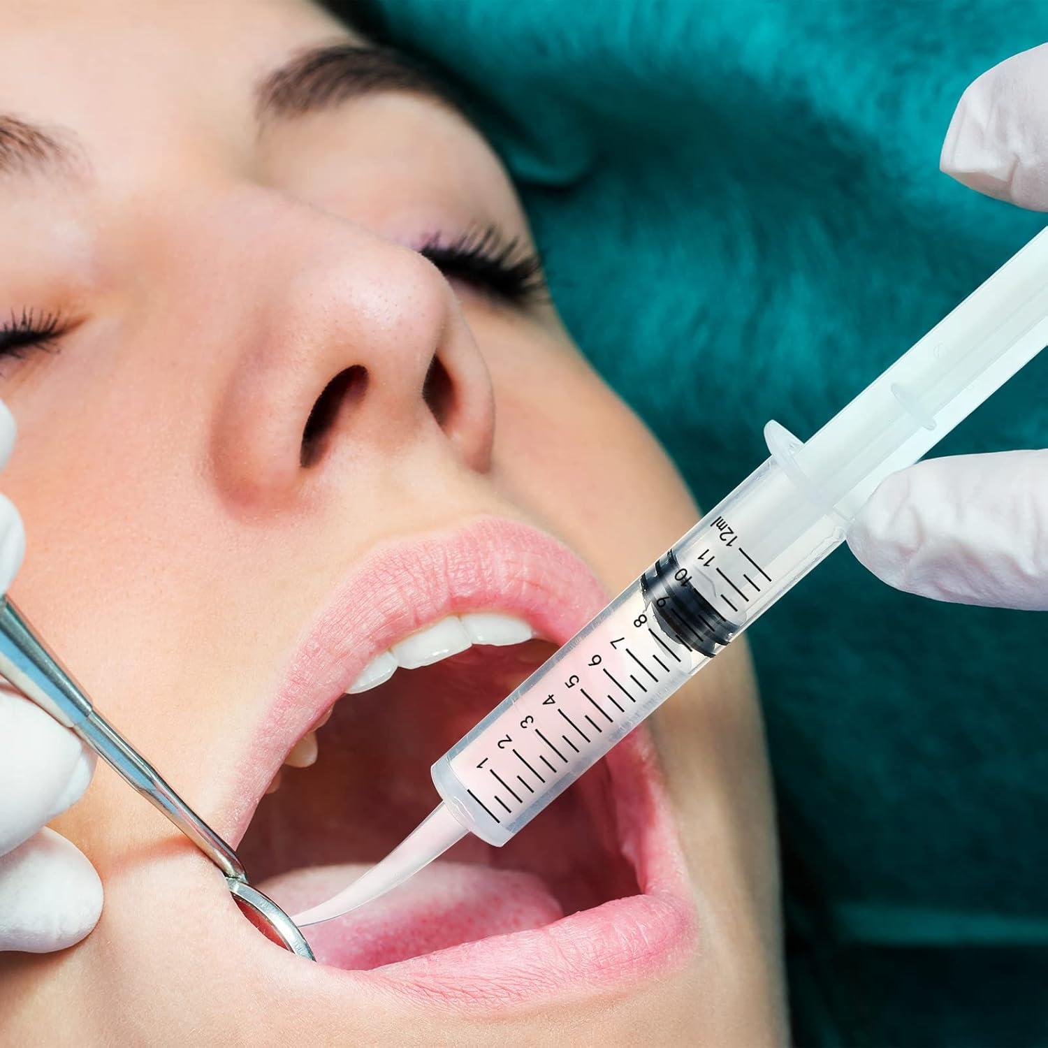 Jeringa Dental Zhengmy Pack 100 Piezas 12ml Punta Curvada