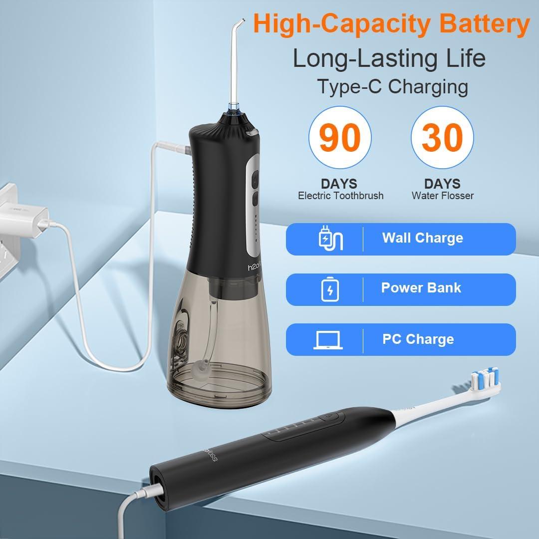 H2ofloss Combo Cepillo Eléctrico Sónico e Irrigador Oral 2 en 1