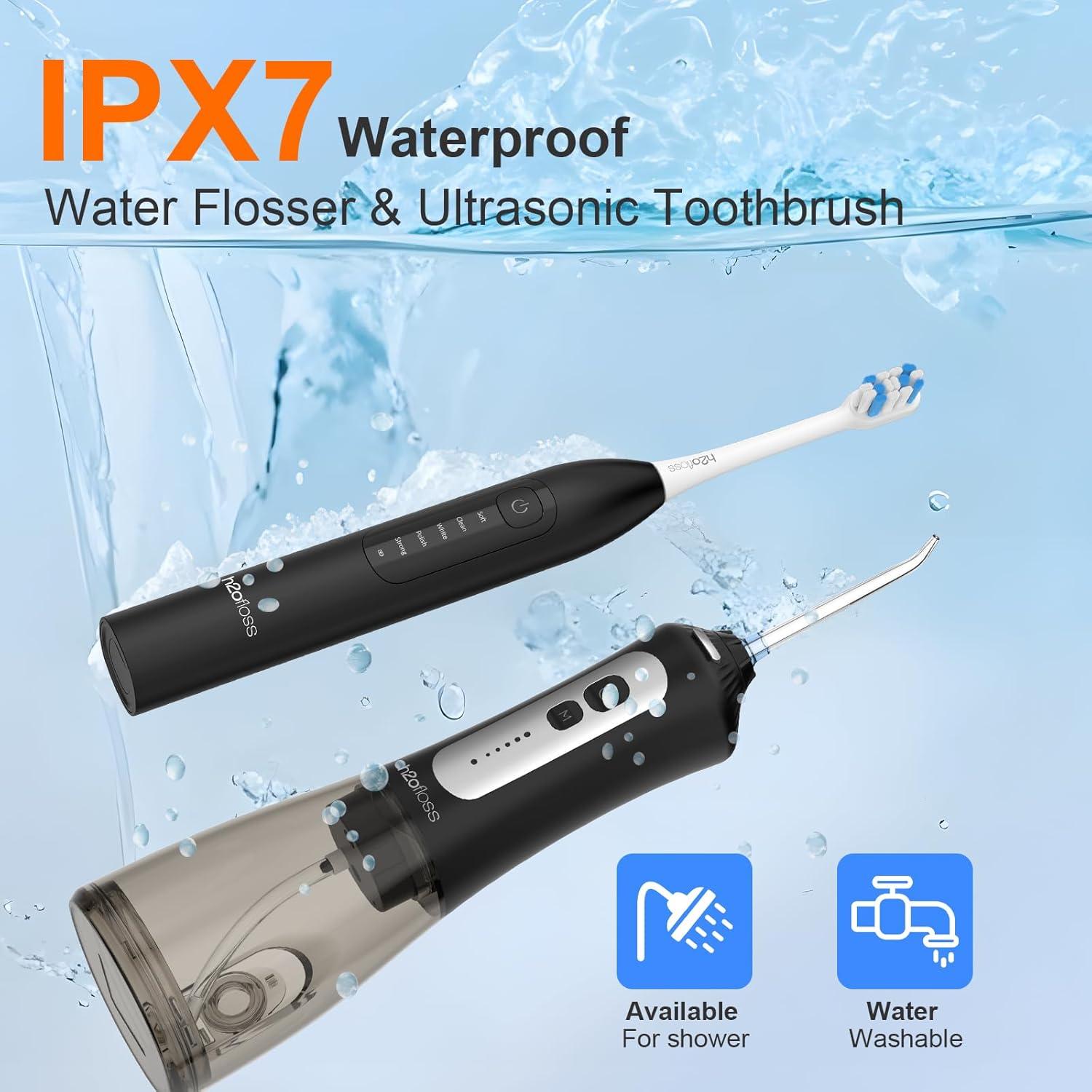 H2ofloss Combo Cepillo Eléctrico Sónico e Irrigador Oral 2 en 1