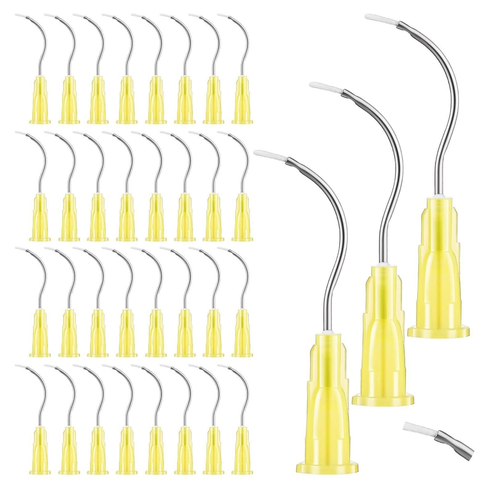 100 Agujas Dobladas Desechables 19G Threlaco con Cepillo