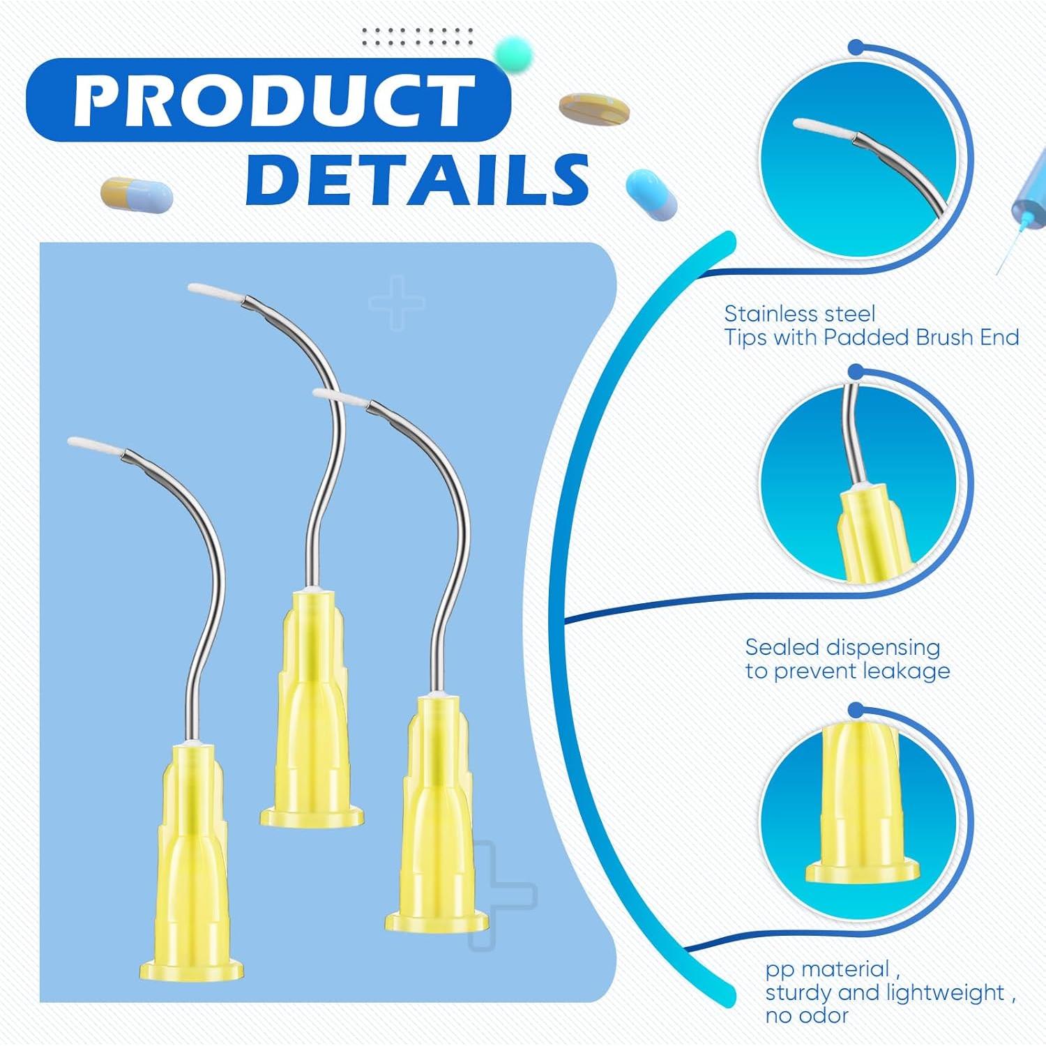 100 Agujas Dobladas Desechables 19G Threlaco con Cepillo