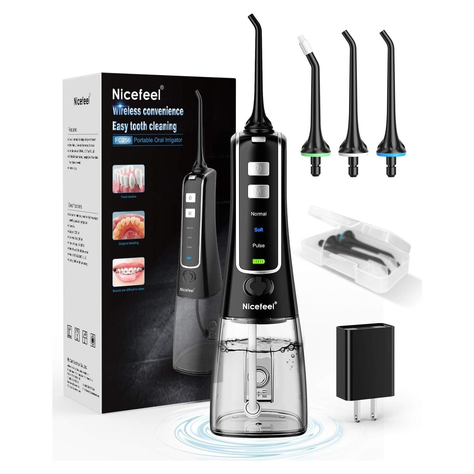 Irrigador Dental Inalámbrico Nicefeel FC2561 - 300ml, 3 Modos