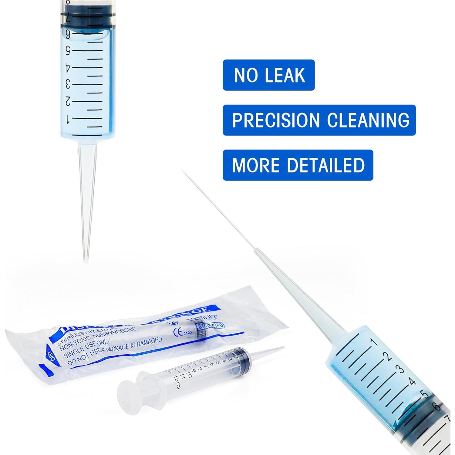 Paquete de 7 Jeringas Dentales BHOWISK 12ml Punta Recta