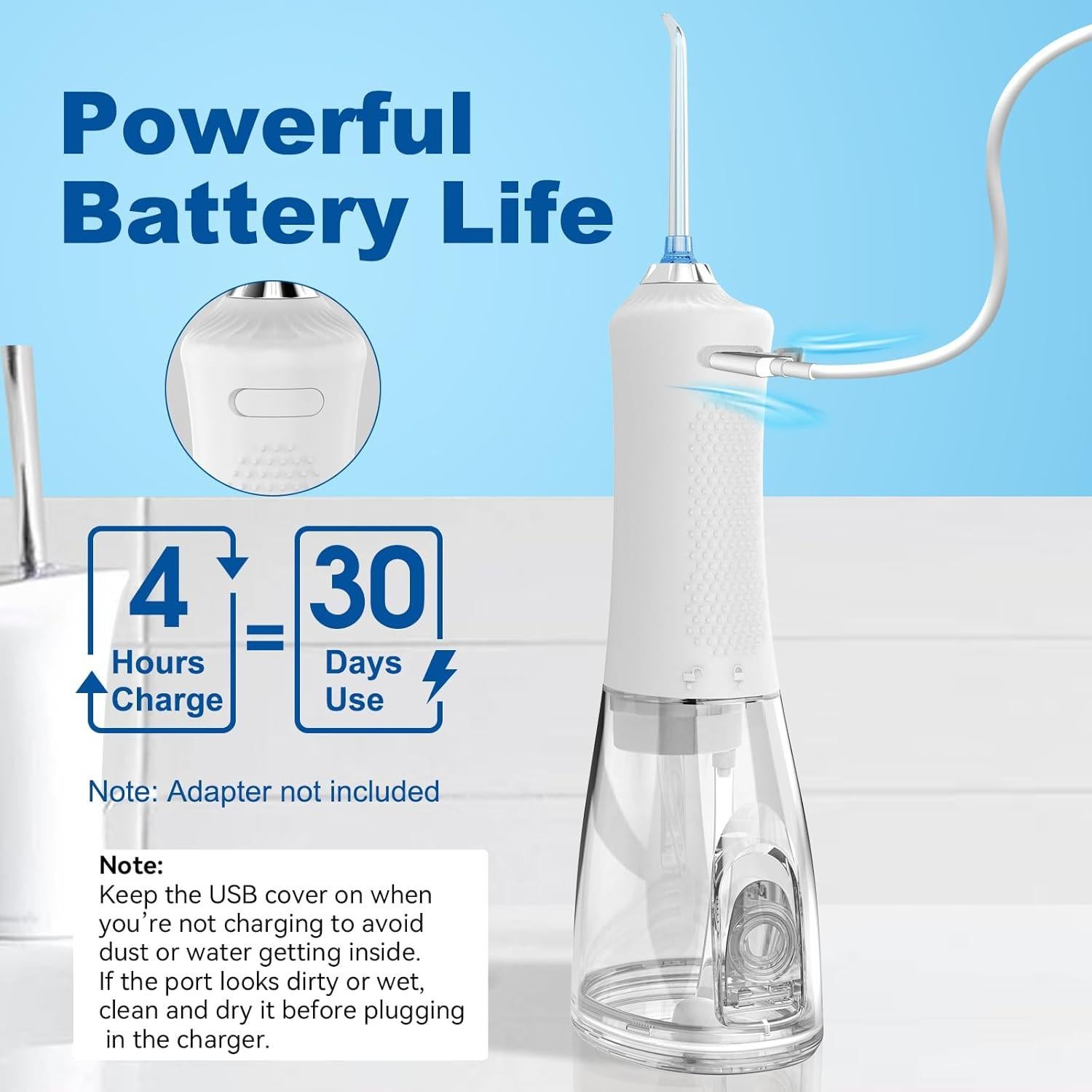 Irrigador Dental Inalámbrico BFT HF-P12 300ML 5 Modos IPX7